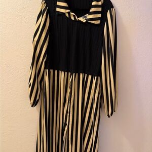 SHEIN Black and Cream Striped Top